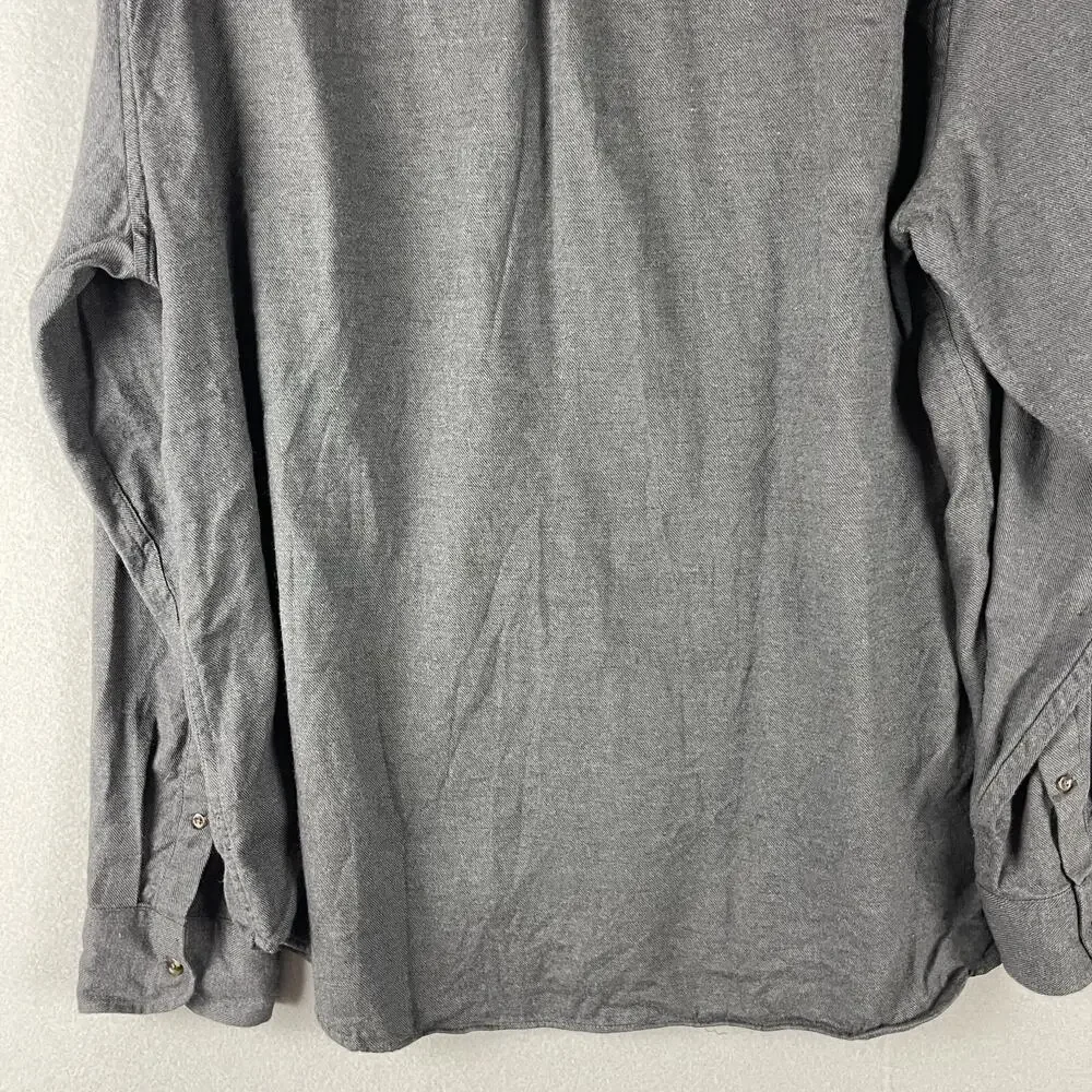 J Crew Cashmere Blend Shirt Mens XL Gray Cotton Long Sleeve‎ Button Up Classic